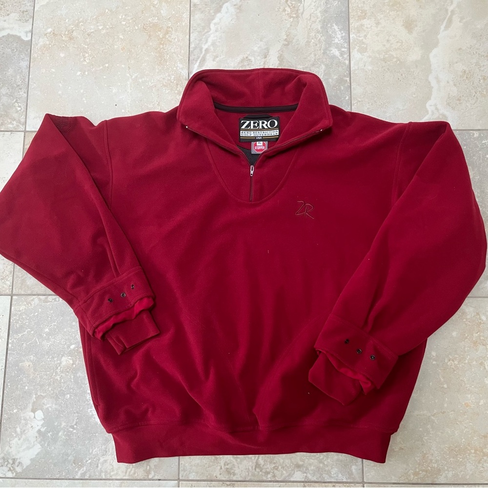 Zero Restriction Men's Burgundy Zip-Up Sweater